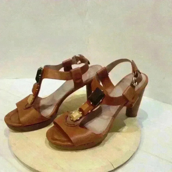 Lottusse Leather heeled sandals, Size: 9/9.5 "Smithson" Made/Spain, Leather sole - Picture 2 of 5